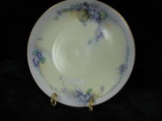 Bavarian Porcelain Handpainted Texas Violets Plate