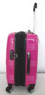 3pc Luggage Set Hard Rolling 4 Wheels Spinner Pink TSA