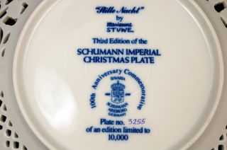 Stille Nacht 1981 Schumann Imperial Christmas Plate