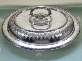 Gleaming Antique English Mappin Bros Silver Plate Covered Entree VEG