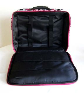 16 Computer Laptop Briefcase Rolling Wheel Padded Travel Bag Pink