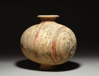 Ancient Chinese Han Dynasty Antique Terracotta Cocoon Jar 200 B C