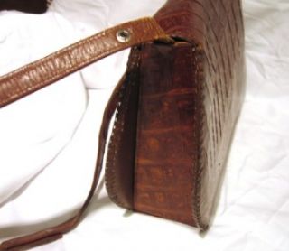 Vintage Genuine Alligator Purse Hand Bag Made in Cuba Adjustable Strap