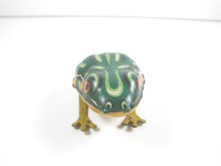 Vintage D R G M Germany Tin Litho Wind Up Hopping Frog Toy