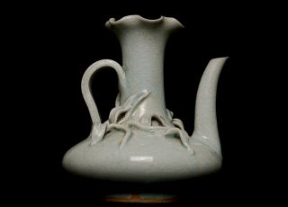 Classic Style Song Porcelain Celadon Flagon Petal Rim Vase L027