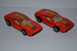 Lot of 2 Hot Wheels Ferrari 308 Mattel Inc 1977 Malaysia