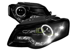 06 08 Volkswagen Passat Projector Headlights, Black Halo with LEDs