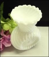 This gorgeous Imperial milk glass vase is an old design from the 1950s