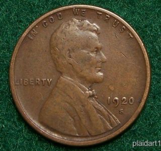 1920 s Lincoln Wheat Cent Very Good Good VG G Circulated US Coin