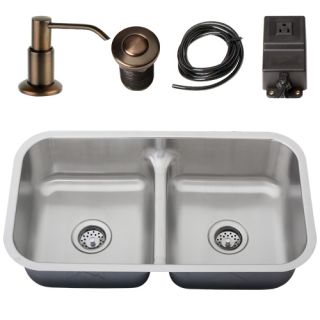 Stainless Steel Undermount Sink Low Divide w Accessories