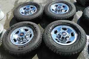 99 10 Chevy GMC 16 Chrome Steel Wheels Rims Tires Set