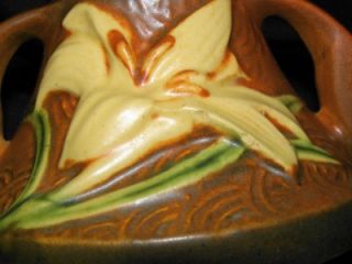 Roseville Pottery Zephyr Lily Console Bowl and Matching Pair of