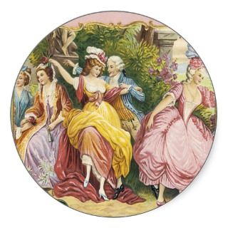 Vintage Flor De Verano Dancing Victorian Art Sticker