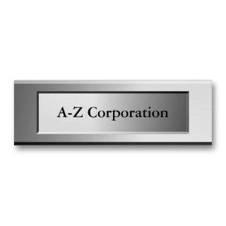 Bold Metal Look Name Plate Business Cards