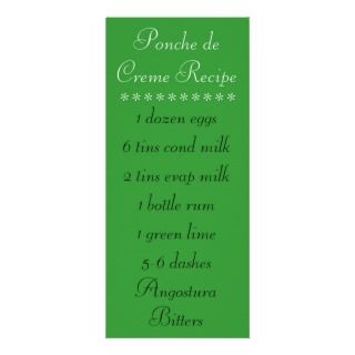 Ponche de Creme Recipe Custom Rack Card