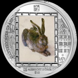 British Virgin Islands 2011 10$ Young Hare A.Durer Masterpieces of