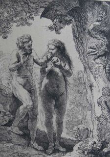 Rembrandt Radierung Adam und Eva 1638 Sündenfall