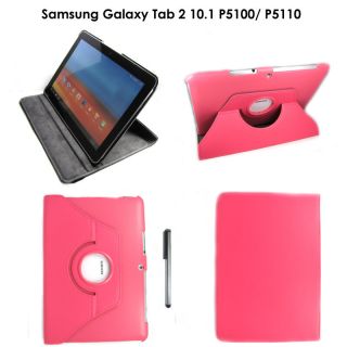 Rosa Samsung Galaxy Tab 2 10 1 P5100 P5110 Leder Tasche Etui Rotate