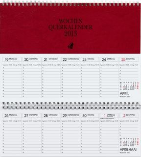 Tischkalender 2013 Bürokalender Glocken 1 Woche 1 Seite Querkalender