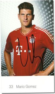 Mario Gomez Autogramm   Bayern München 2011/2012, aktuelle AK