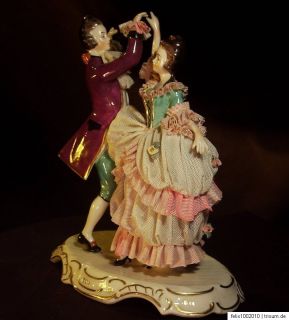 Porzellan Figur Gruppe Tanzpaar Frankenthal lace porcelain figurine