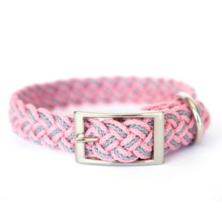 KISS MY MUTT 'Pink Dahlia' Braided Dog Collar    Collars, Harnesses & Leashes   Dog