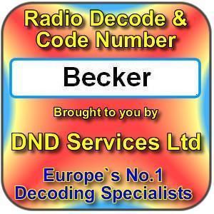 Becker Radio Code Decode Unlock by Serial Number