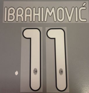AUTHENTIC AC MILAN 2011/12 NAME AND NUMBER SETS