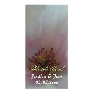 Tinted Heart Wedding Flower Custom Photo Card