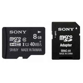 GB Sony SR8UYA microSDHC Class 10 Bulk inkl. Adapter auf SD