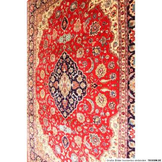 Alter Handgeknüpfter Perser Palast Teppich Täbris Ghom Nain Iran Rug