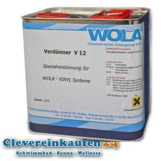 56€/L WOLA Vinyl Verdünner V 12 2.5 l Spezialverdünner