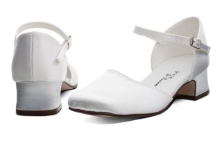 White Satin Bridesmaids Communion Shoes 7,8,9,10,11,12,13,1,2,3