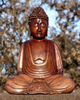 Schöner 21,5 cm BUDDHA Meditation HOLZ BUDDA Feng Shui 584