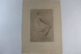 Radierung Weiblicher Akt Josef Manes 1820 1871 zu Erinnerungen ~1920