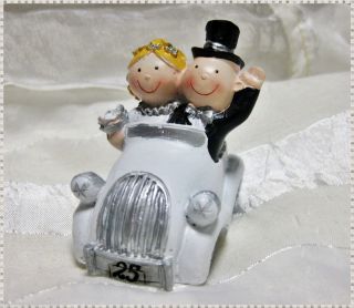 Brautpaar Silberne Hochzeit Tortendeko Geschenk Silberhochzeit Auto 25
