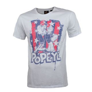 Solid Herren T Shirt Popeye weiß