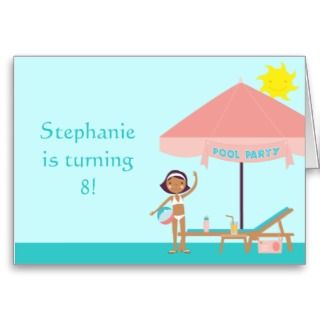 Note Cards and African American Girl Birthday Greeting Card Templates