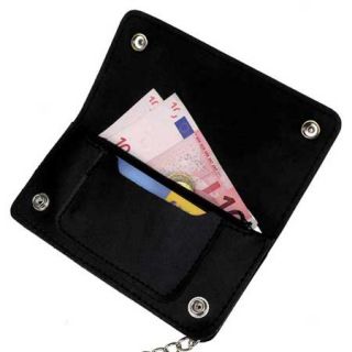 Schwarze Brieftasche mit Kette, Biker & Trucker Geldbörse