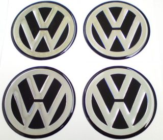 VW 75mm Satz 4 Stück Felgen Aufkleber SILIKON Emblem Logo Nabenkappe