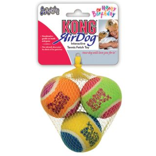 KONG® AirDog® Multi Colored Happy Birthday Squeakair Medium Balls   Toys   Dog