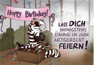NICI Karte Postkarte quer Zebra Geburtstag Nr. 31 Neu