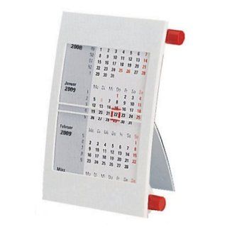Monats Tischkalender für 2013 + 2014, weiß/rot, mit Drehmechanik