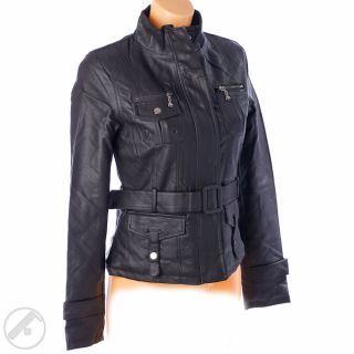 Edle Damen Marken Leder Optik Jacke NEU Kunst Lederjacke Jacket