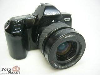 Minolta Dynax 3000i SLR +Objektiv 35 80mm +Blitz 3500xi