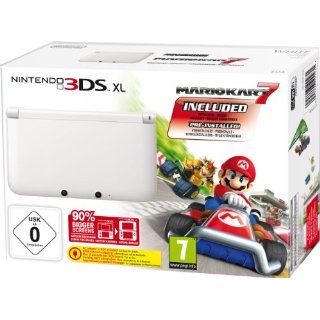 Nintendo 3DS XL Konsole, weiß + Mario Kart 7 (vorinstalliert