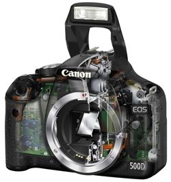Canon EOS 500D SLR Digitalkamera inkl. 18 200mm IS Kit 