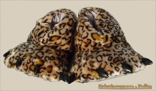 Tierhausschuhe Hausschuhe Leopard Tatzen Krallen 40/41