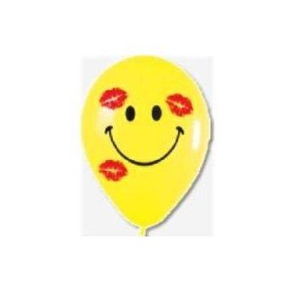 Luftballons Latexballon Smiley mit Küsschen ca. 28 cm gelb 