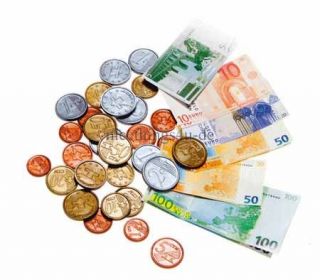 Erzi® SPIELGELD Euro Scheine+Münzen 116tlg für Kaufmannsladen
